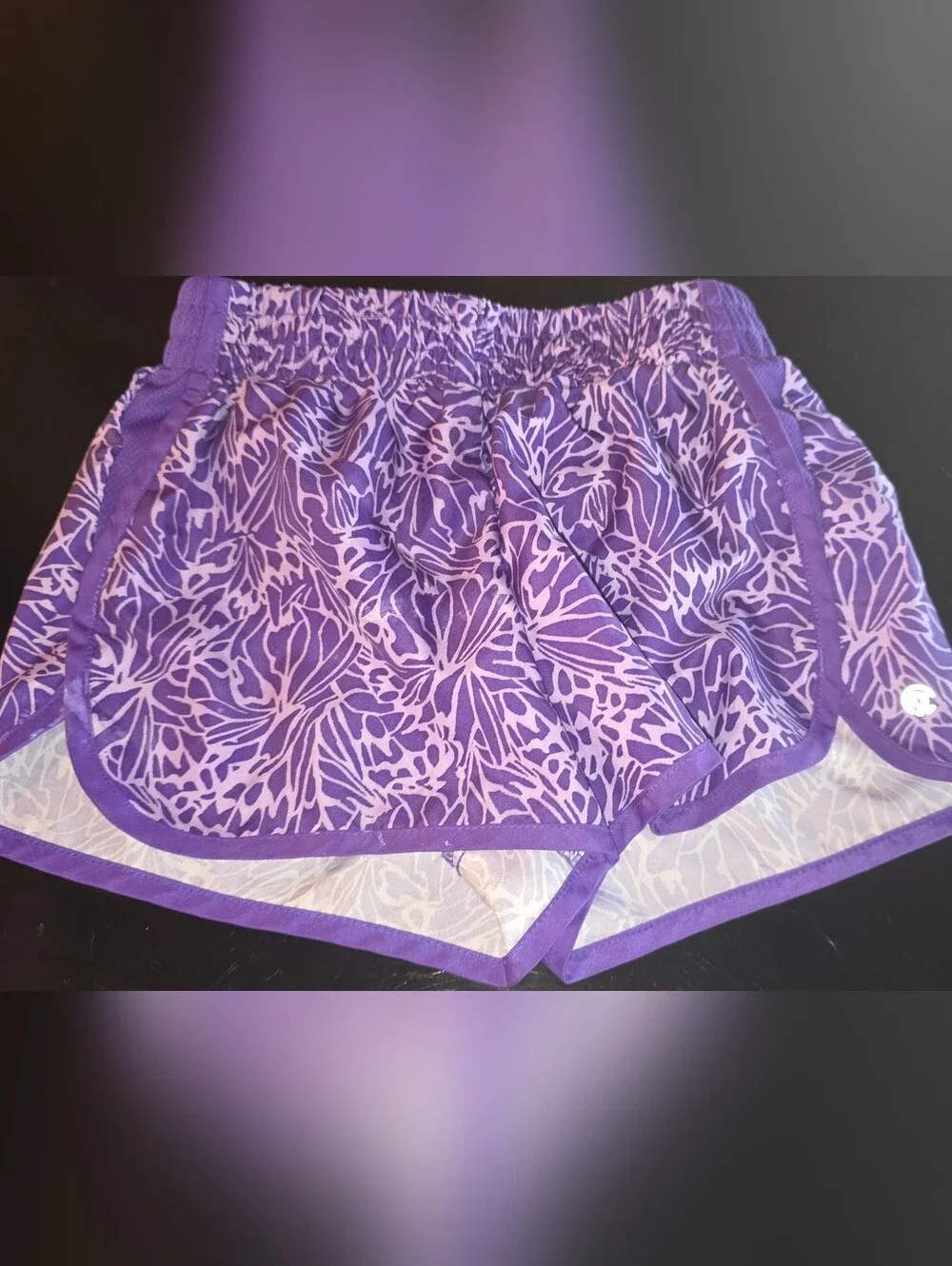 Champion Purple Floral Print Girls Shorts Size 6/6X
